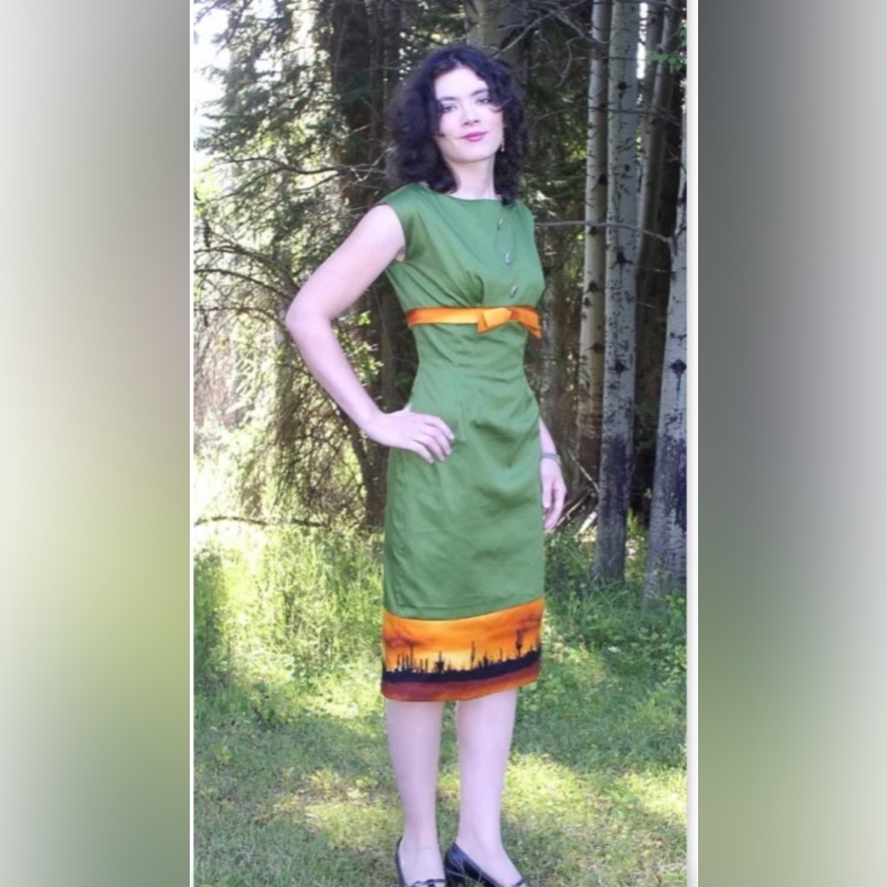 Custom 50's Wiggle Western Dress sz 4